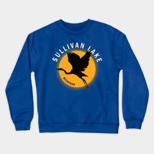 Sullivan Lake in Michigan Heron Sunrise Crewneck Sweatshirt